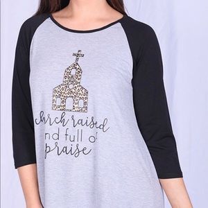Church raised full of praise baseball tee